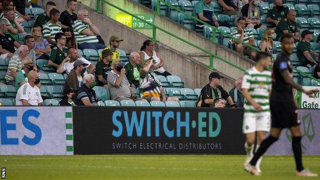 Celtic fans watching Celtic v Midtjylland