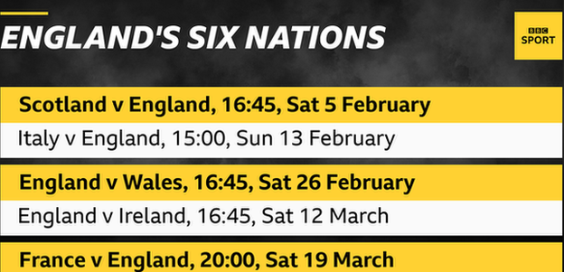 England's Six Nations fixtures start with a game against Scotland at Murrayfield