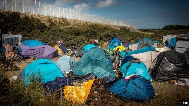 Tents in the Calais camp known as the Jungle