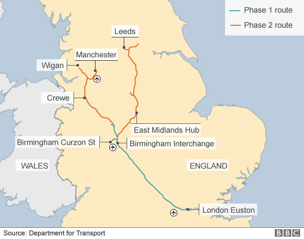 HS2 route map