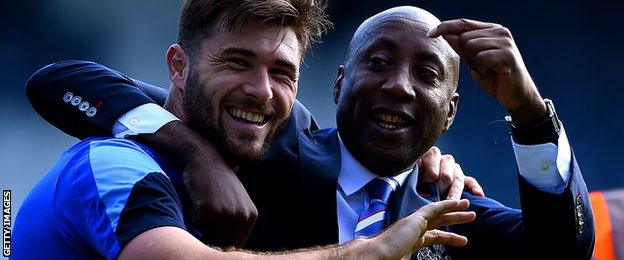 QPR striker Charlie Austin and manager Chris Ramsey