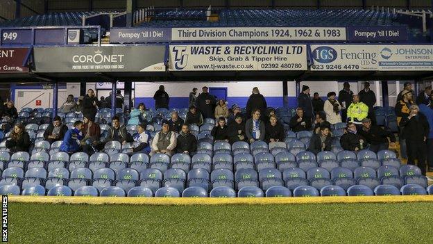 Bristol Rovers fans at Portamouth