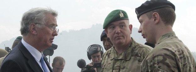 Michael Fallon talks to UK soldiers in Ukraine