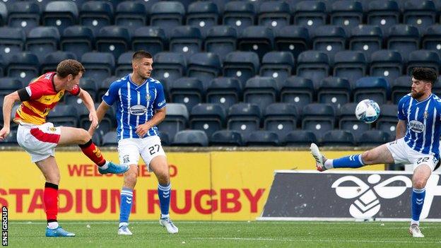 Aaron Muirhead curled in a fantastic shot to level for Partick Thistle at Rugby Park