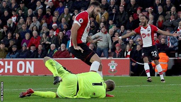 Charlie Austin and Jonas Lossl