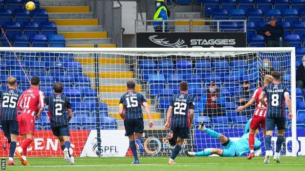 Ali McCann misses a penalty for St Johnstone