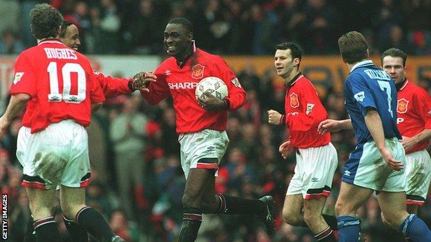 Andy Cole scored five when Manchester United beat Ipswich 9-0 in 1995