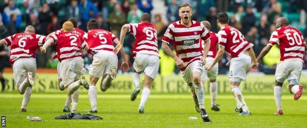 Hamilton celebrate promotion to the top flight