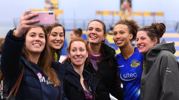 Serena Guthrie meets fans at a Team Bath game