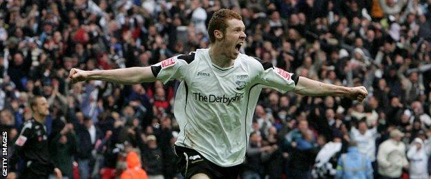 Stephen Pearson celebrates for Derby