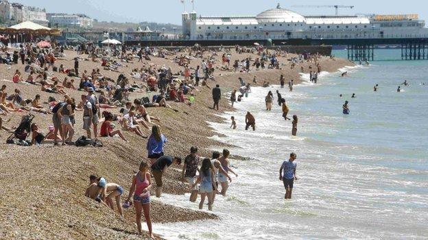 Brighton beach on 30 June