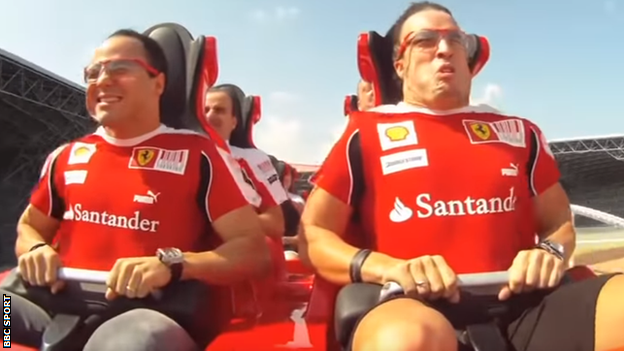 Massa and Alonso at Ferrari World