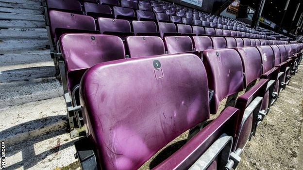 Hearts are replacing the old main stand at Tynecastle