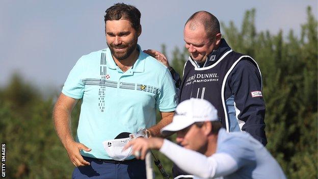 Romain Langasque (left) celebrates at St Andrews