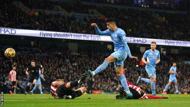 Joao Cancelo in action for Manchester City against Brentford in the Premier League