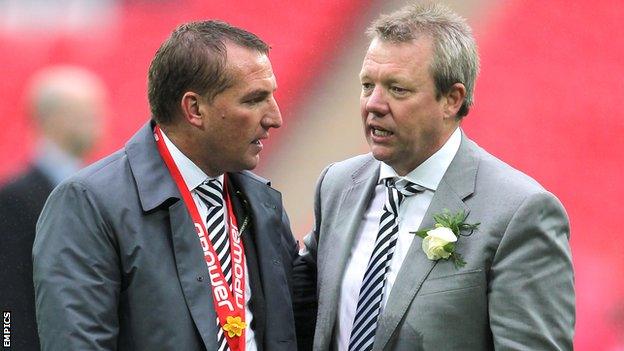 Martin Morgan with former Swansea manager Brendan Rodgers