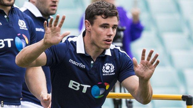 Lee Jones trains with Scotland on the eve of their Test against Australia