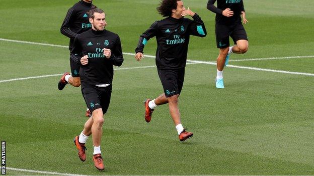 Wales forward Gareth Bale has returned to training with Real Madrid but is not yet match fit