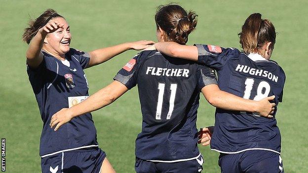 Jodie Taylor in action for Melbourne Victory