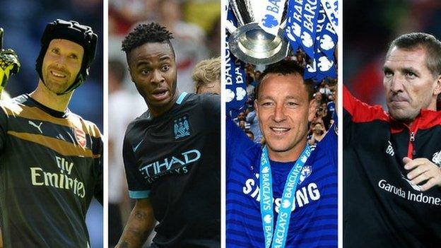 Petr Cech, Raheem Sterling, John Terry, Brendan Rodgers