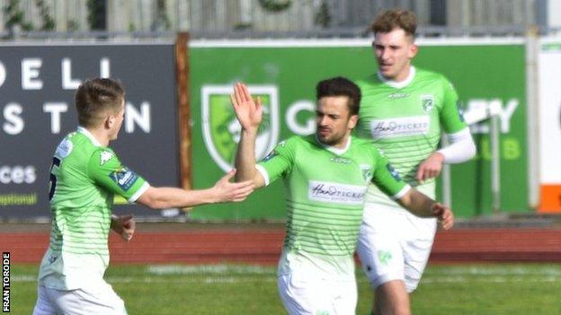 Guernsey FC celebrate a goal