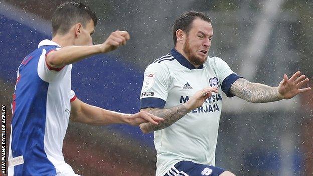 Blackburn's Daniel Ayala (left) and Lee Tomlin of Cardiff