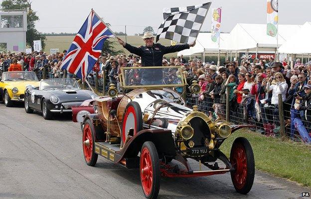 Chris Evans with his Chitty Chitty Bang Bang replica