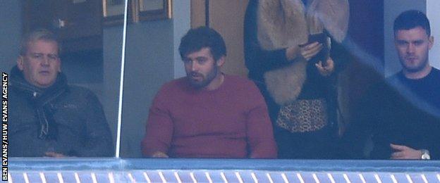 Leigh Halfpenny watches Blues v Dragons