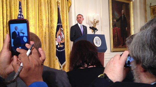 At a briefing Mr Obama says he likes to travel when he's free to go where he wants