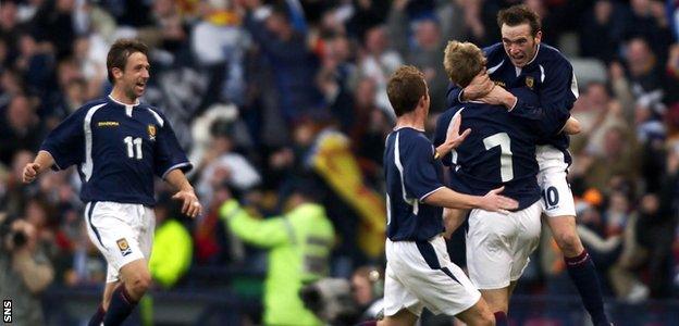 James McFadden celebrates