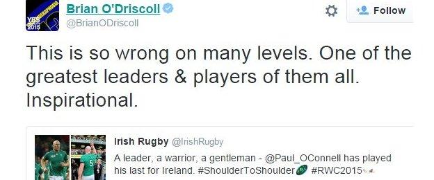 Brian O'Driscoll tweet