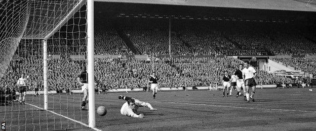 Scotland goalkeeper Frank Haffey conceded nine goals in a match against England at Wembley in 1961