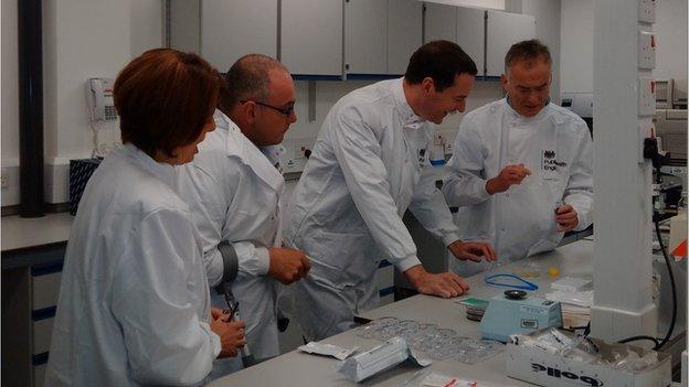 George Osborne with scientists