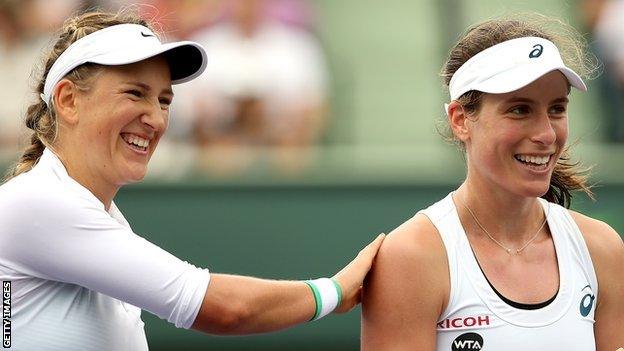 Victoria Azarenka and Johanna Konta