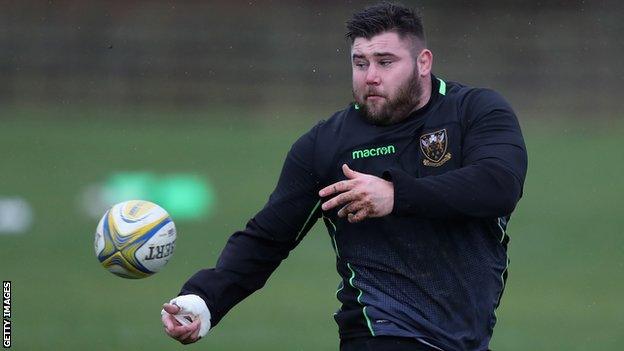 Northampton's Kieran Brookes in training