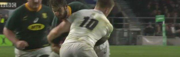 Owen Farrell on Lodewyk de Jager