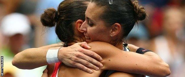 Roberta Vinci (left) and Flavia Pennetta