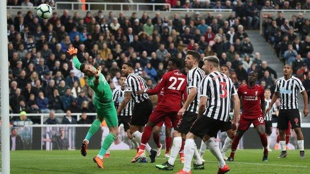 Divock Origi scores for Liverpool at Newcastle