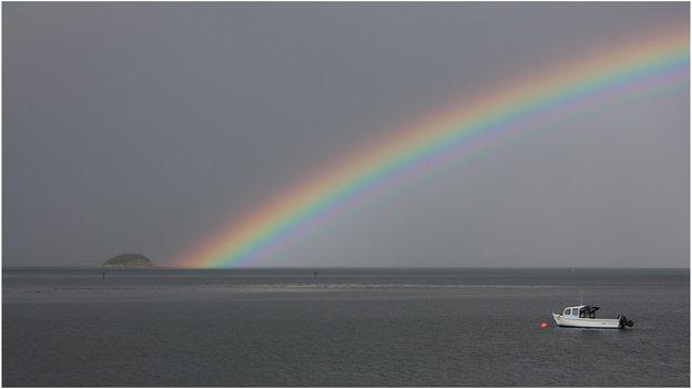 Phil Posnett found a rainbow to lighten up a grey day on Strangford Lough
