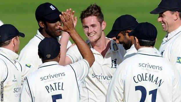 Mark Adair's maiden first-class wicket