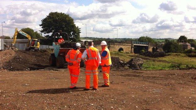 Work on the new Low Moor railway station