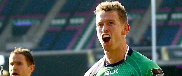 Matt Healy scored the last of Connacht's three tries in the Pro12 final against Leinster