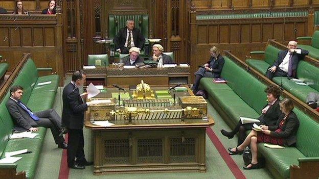 Stephen Crabb watches as MPs debate