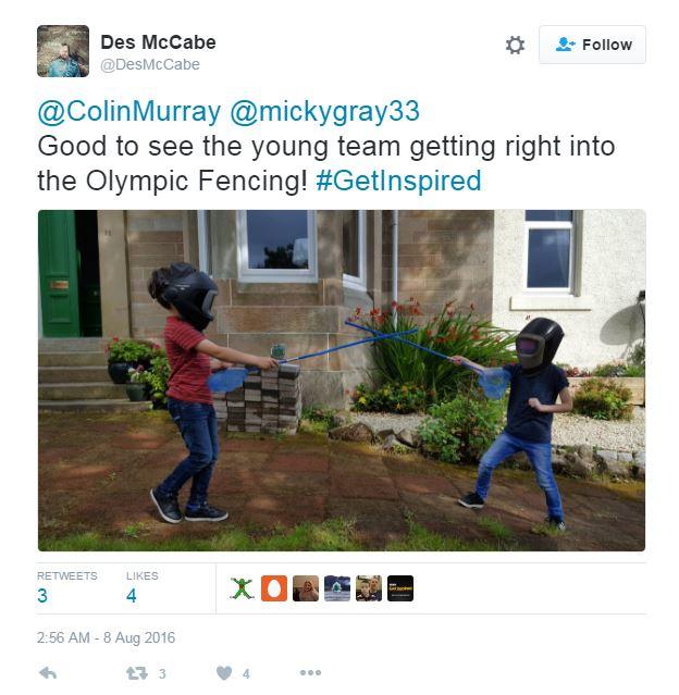 kids playing fencing