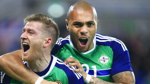 Northern Ireland's Steven Davis and Josh Magennis