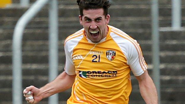 Ryan Murray netted Antrim's goal in the defeat by Division Three pacesetters Louth