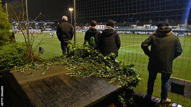 Marine fans were able to watch their FA Cup match against Tottenham from their back gardens