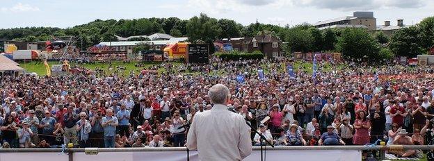 Jeremy Corbyn at Durham Miners' Gala