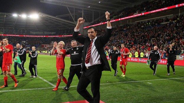 Chris Coleman at Cardiff City Stadium