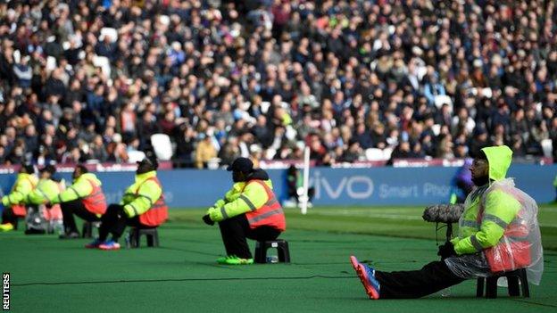 Security at the London Stadium on Saturday